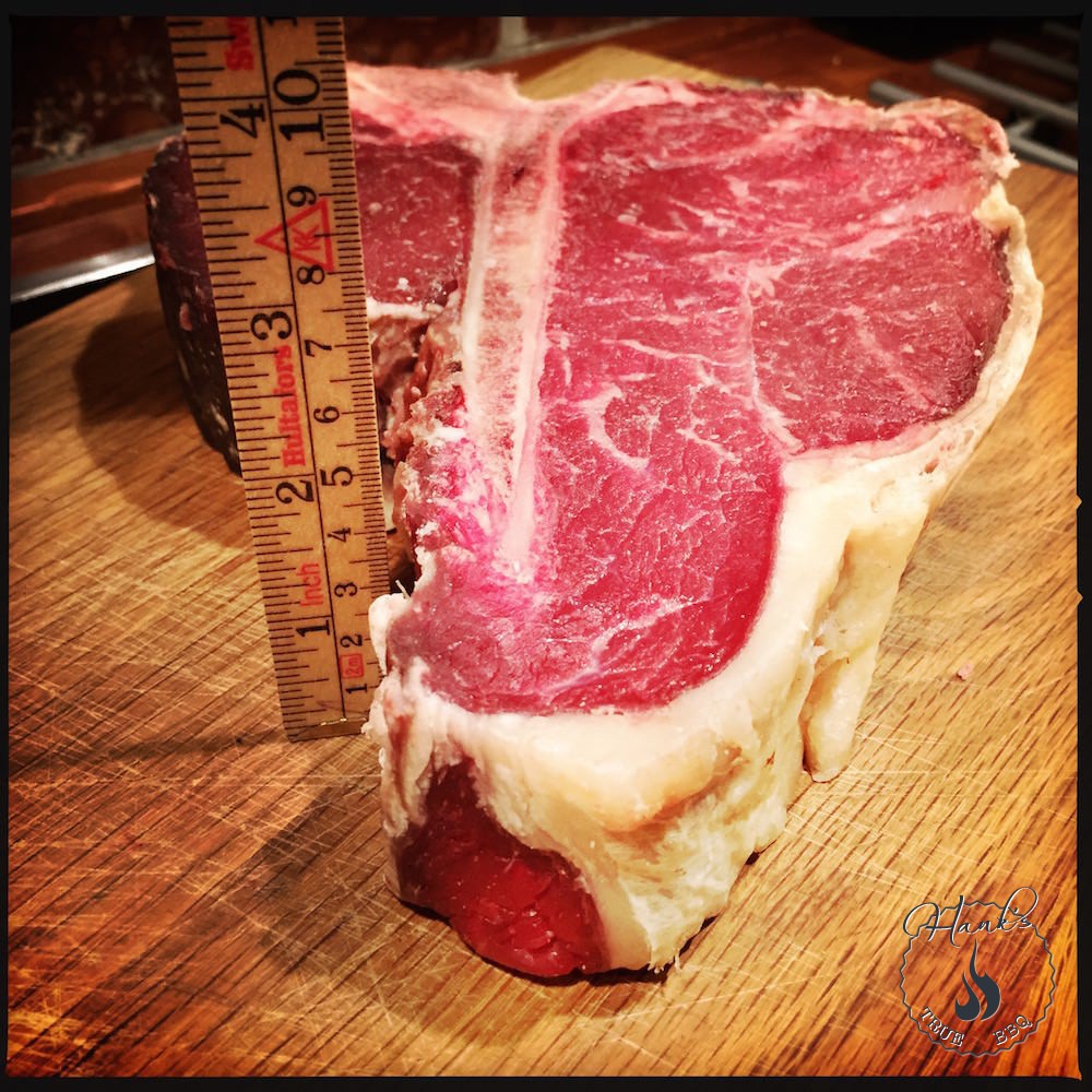 T-bone steak, measured