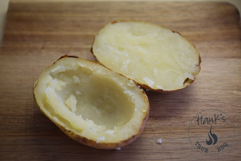 Dubbelbakad potatis, urgröpt