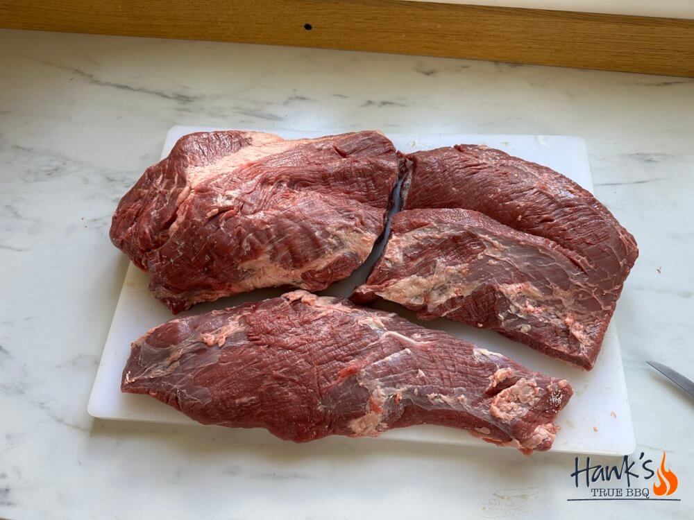 Svensk brisket, styckad i mestadels point och flat.