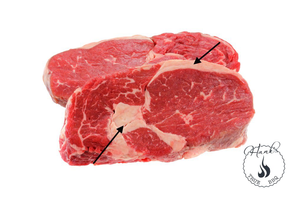 Saturated fat on ribeye steaks, make sure you leave it there.