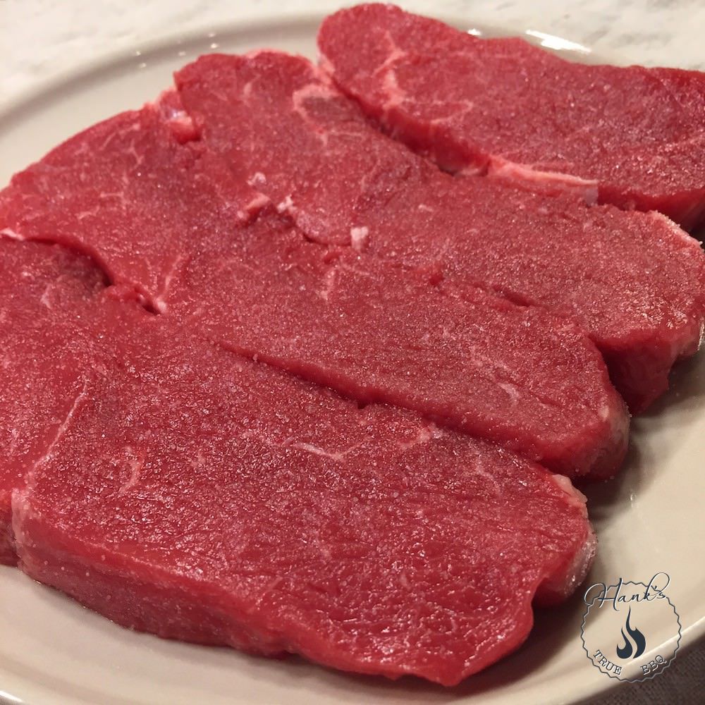 Sirloin steaks with dry brine applied