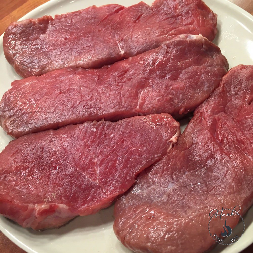 Sirloin steaks after indirect heat