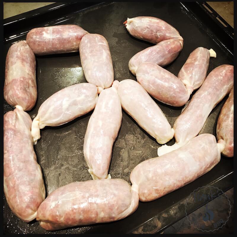 Homemade sausages done