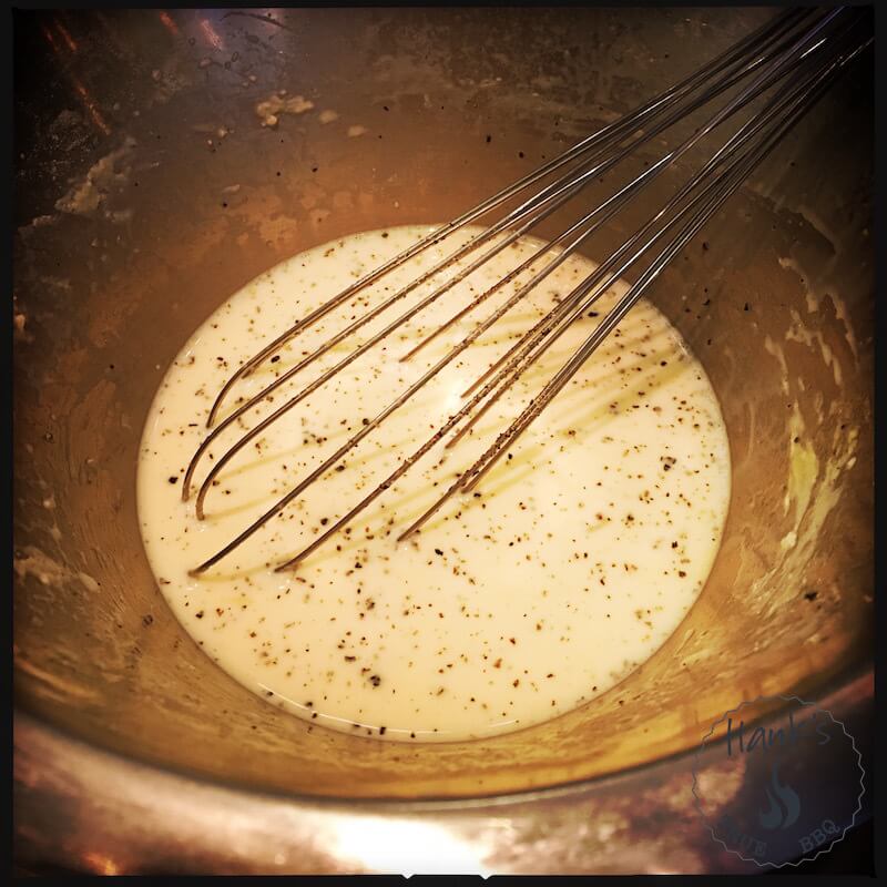 The whisked eggs