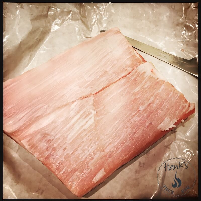 Pork belly with skin removed