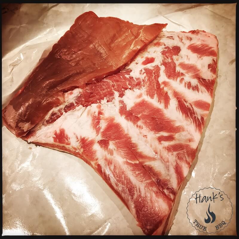 Pork belly with ribs removed