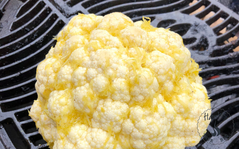 Cauliflower with the lemon zest oil applied