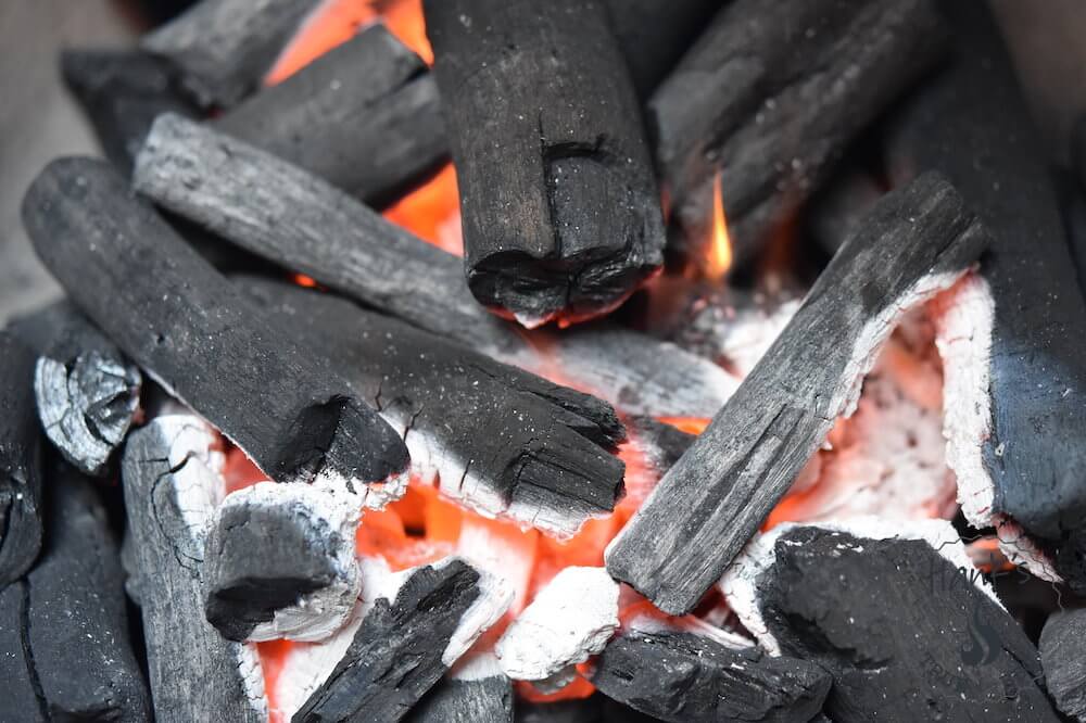 Caveman grilling - coal bed
