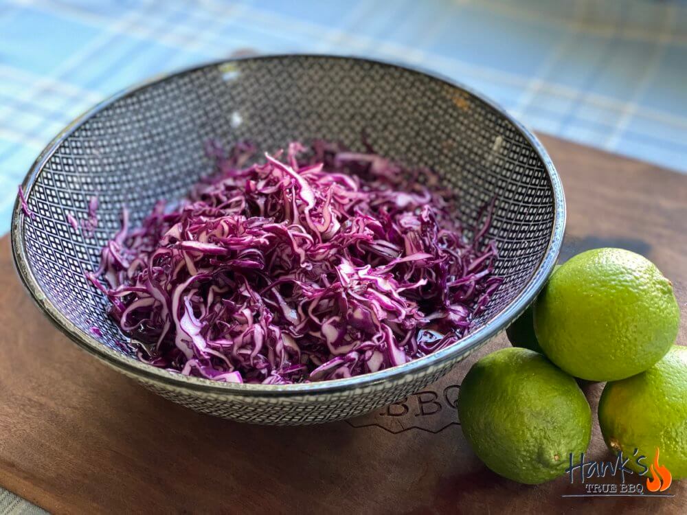 Asian style red kale slaw
