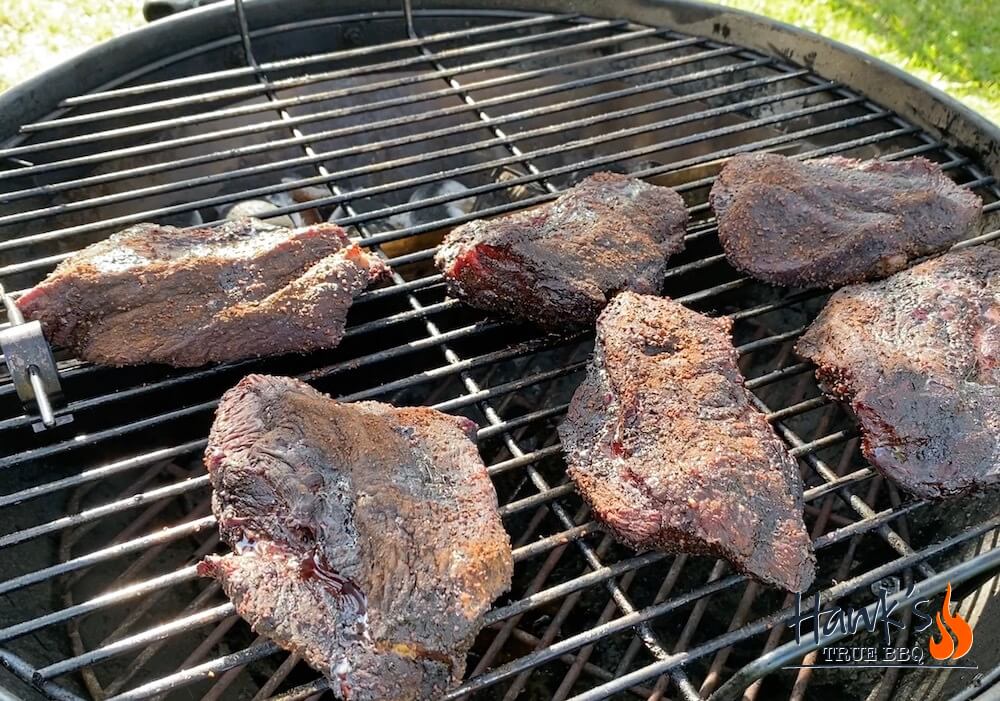 Smoked beef cheeks on the grill Hanks True BBQ™