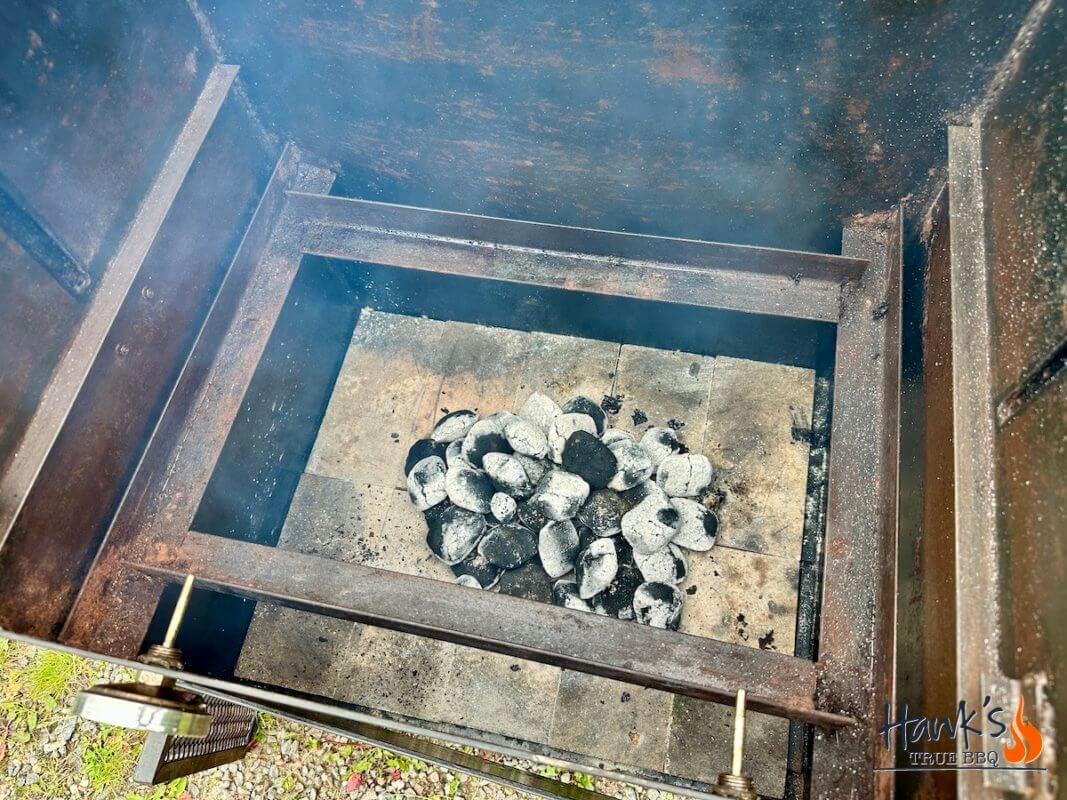 Hank's Hot Box with a pile of briquettes