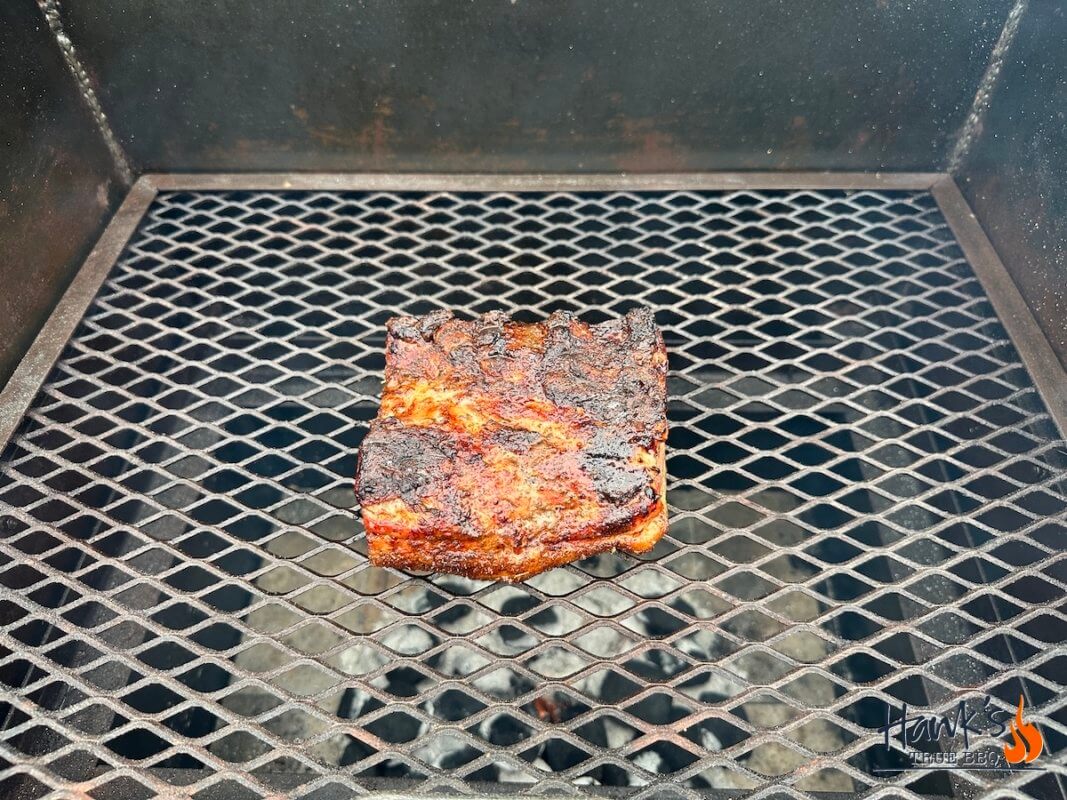 Pork belly after first flip