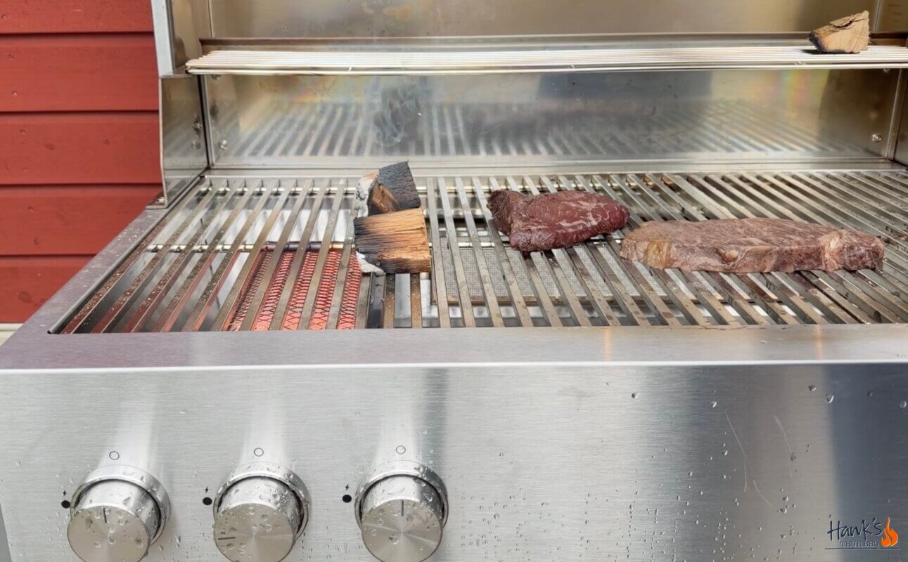 Wagyu smoked on a gas grill